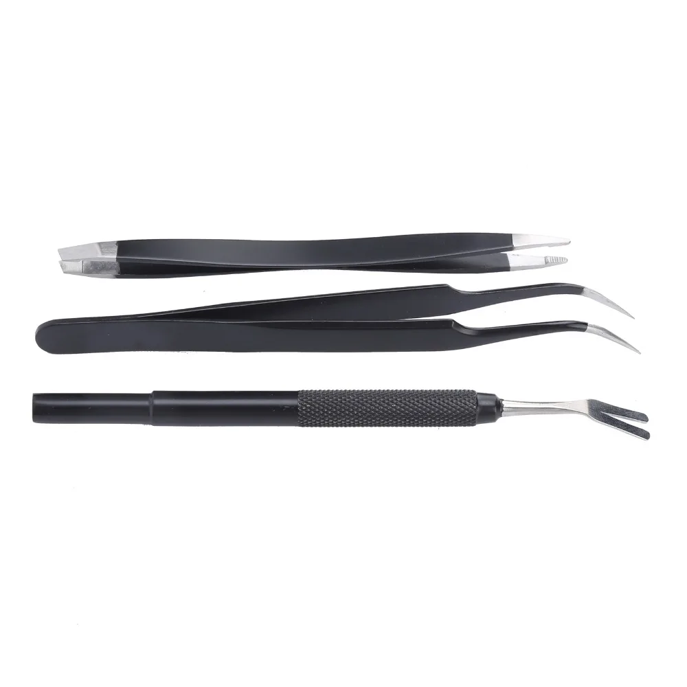 3pcs Dual Head Tick Remover Tweezers Precise Tip Metal Tip Pet Parasite Tool Smooth Clamp Pet Kit Fur Parasite Clear