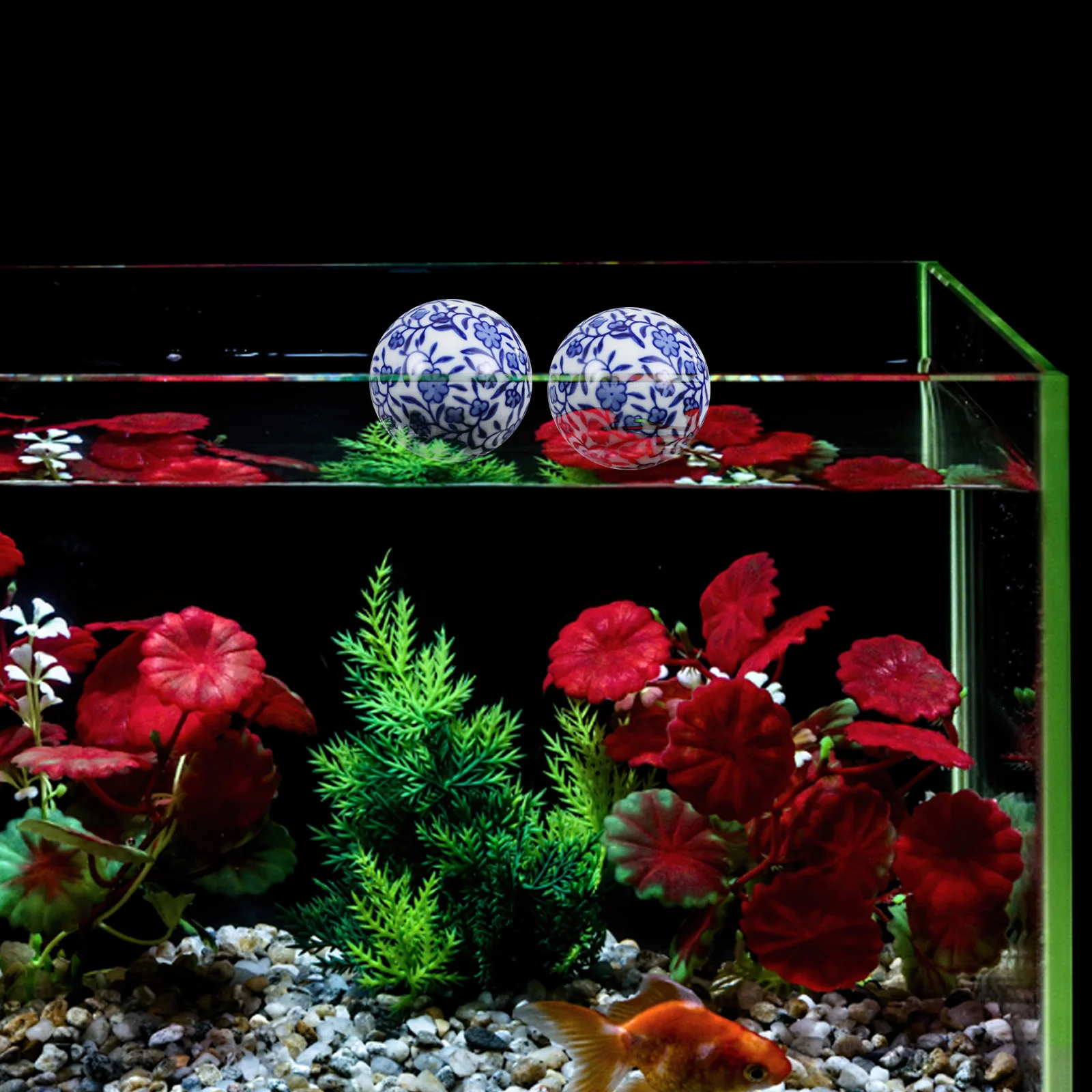 

Aquarium Ceramic Ball Chinese Style Floating Decorative Accessory Lifelike Bright Color Fish Tank Underwater Ornament
