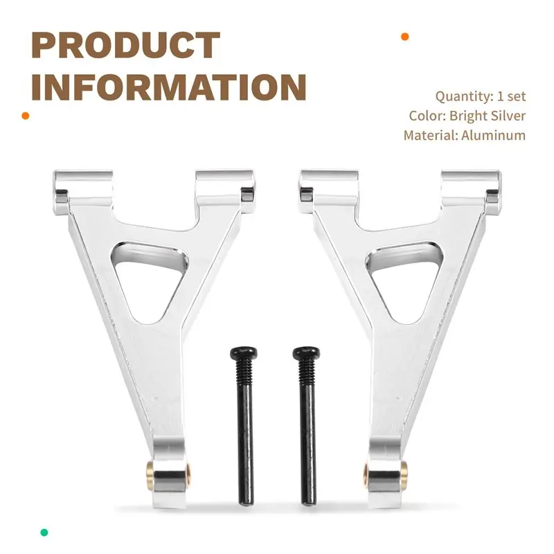 X18A-para MJX 1/14 escala RC coche actualización Kit de brazo oscilante superior trasero-accesorios plateados para modelos 14301/14302 14303 14304