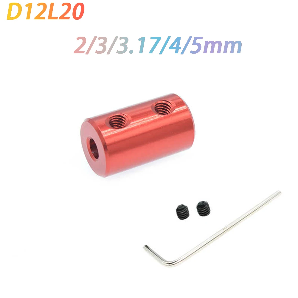 2Pcs D12L20 Cylindrical Hard Top Wire Aluminum Alloy Coupling Aperture 2/3/3.17/4/5mm Printer Parts Screw Stepper Motor