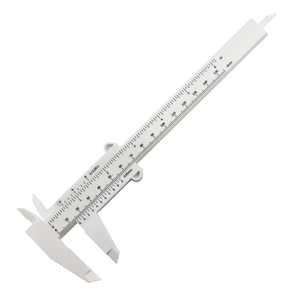 0-150mm Double Rule Scale Plastic Vernier Caliper Gauge Micrometer Measuring Ruler Inside Diameter Depth Meter