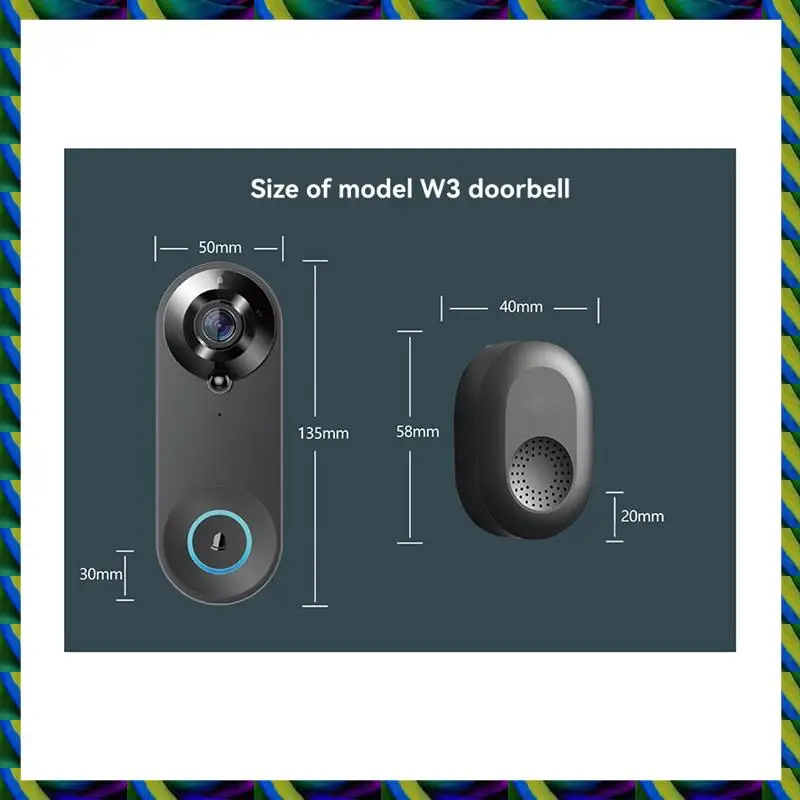 毎日のワイヤレス WIFI ドアベルビデオインターホンドアベルカメラ 2MP スマートホームセキュリティ保護 PIR モーション検出