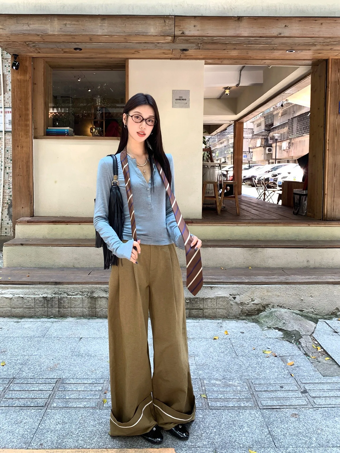 

Повседневные брюки для женщин: осенне-зимние, с высокой талией, на молнии, из смесовой ткани (хлопок, полиэстер, нейлон), плиссированные, из хлопкового твила, дизайнерские