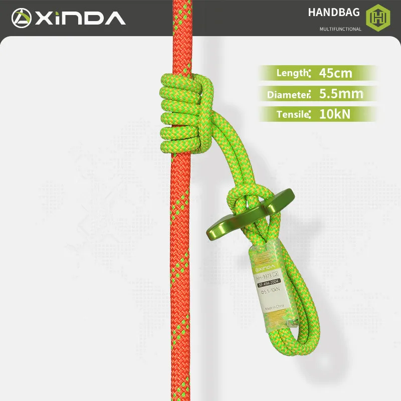 Xinda Wear-resisting Lock-free Auxiliary Cord Outdoor Rock Climbing Descend Protection Auxiliary Rope Knot