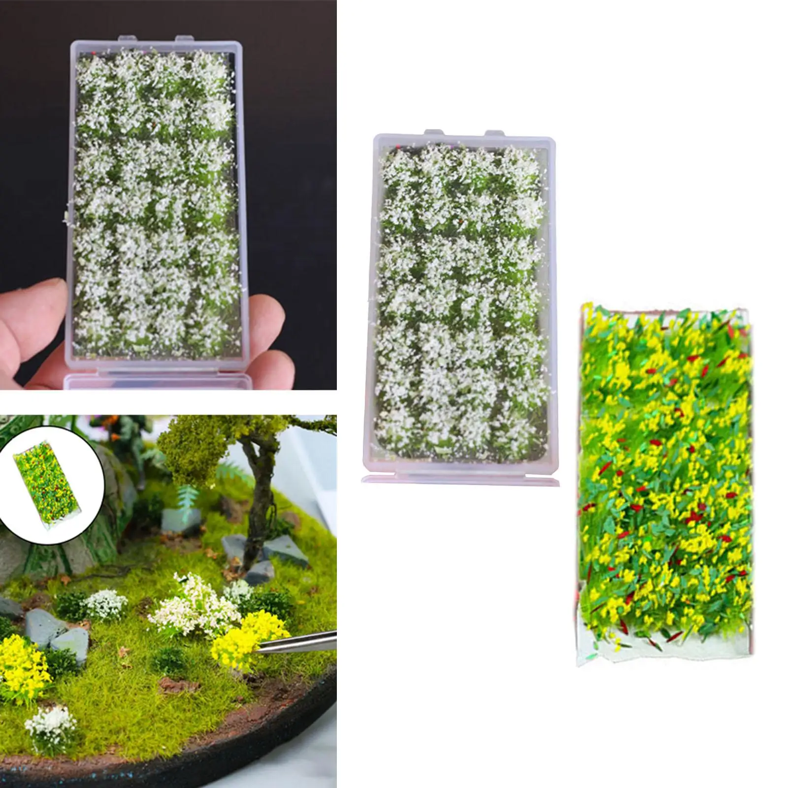 56pcs DIY Miniature Flowers Clusters Static Model Railroad Garden Architecture Building Kit Scenery Decoration