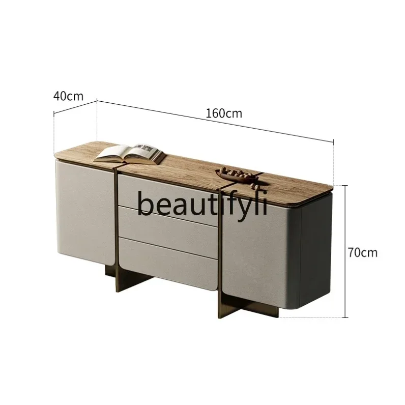 02 Italian solid wood dining side cabinet solid wood high-end villa storage cabinet, entrance cabinet, bedroom TV cabinet