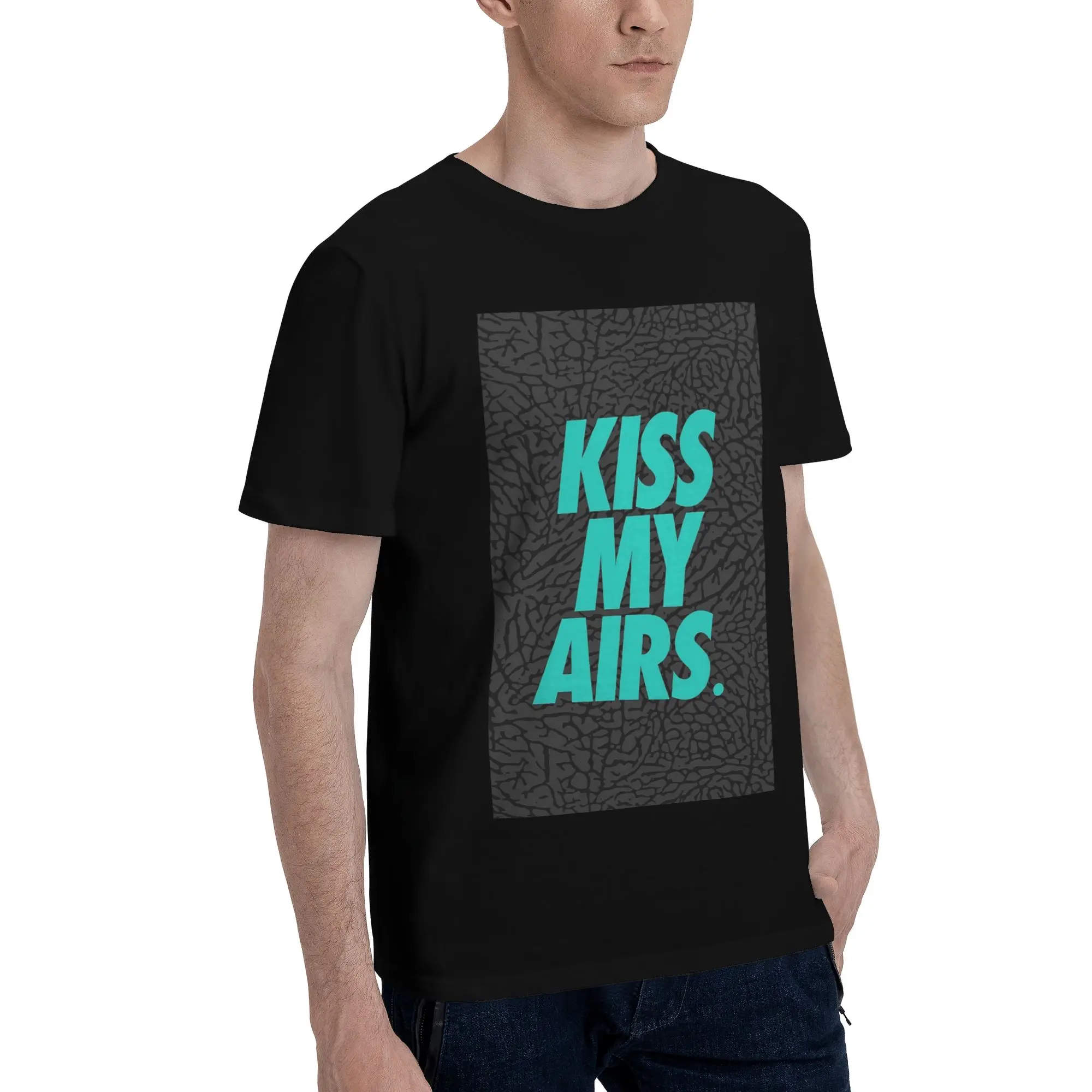 

Мужская футболка Kiss My Airs X Atmos, большие футболки, мужские хлопковые футболки с круглым вырезом, короткие летние мужские футболки