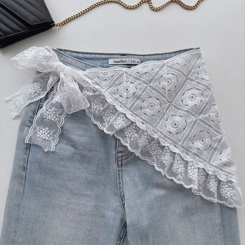 

Новинка! Женский многослойный кружевной шарф с вышивкой и завязками, с ажурной юбкой-накидкой, по фабричной цене.