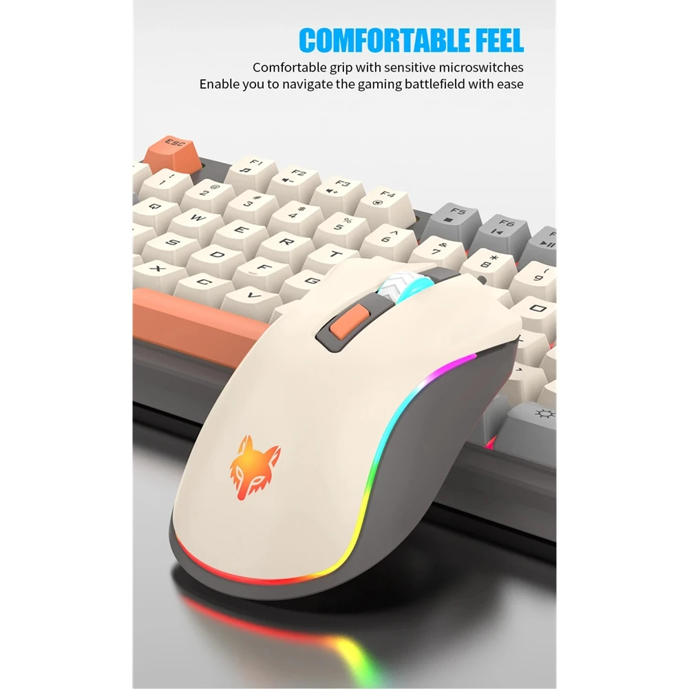 

M85K K820 USB проводная игровая клавиатура и мышь набор с подсветкой для настольного компьютера/ноутбука для домашнего офиса женская мужская клавиатура