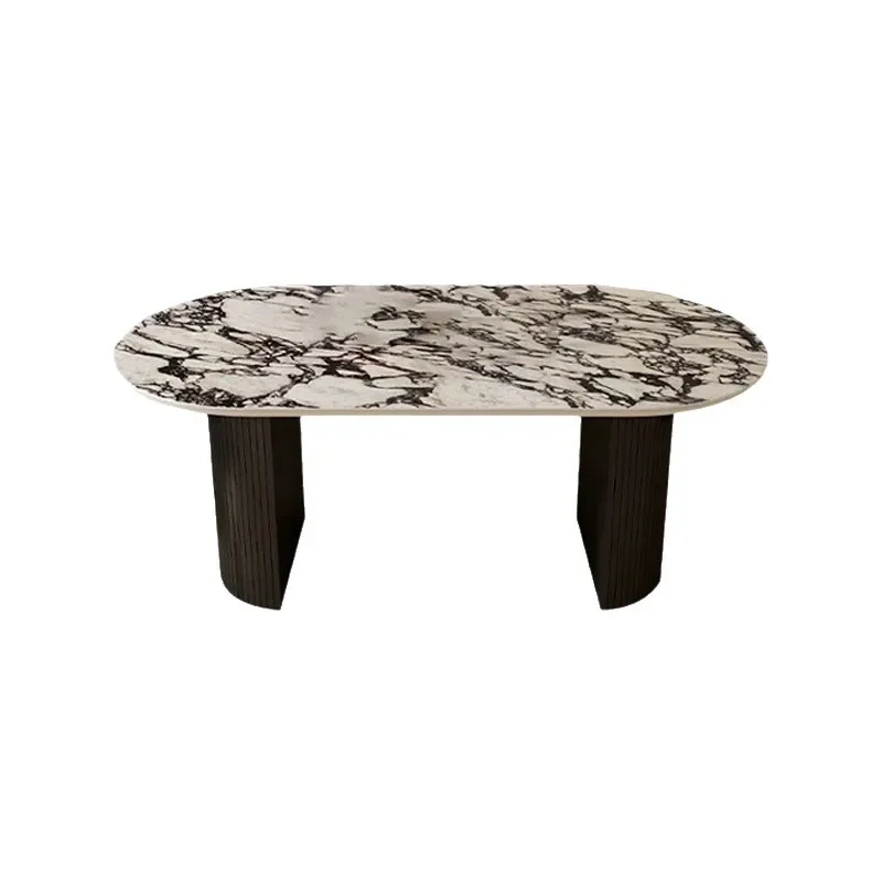 Modern Light Luxury Marble Cream Small Dining Table for Apartment Load Bearing Reliable Performance Noise Free Non-Slip Feet