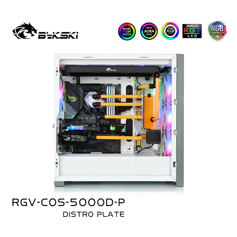 Imagem -06 - Placa de Discagem Bykski Rgv-cos5000d-p para Caixa Corsair 5000d Bomba de Tanque de Água de Reservatório de Placa de Via Navegável para Resfriamento de pc