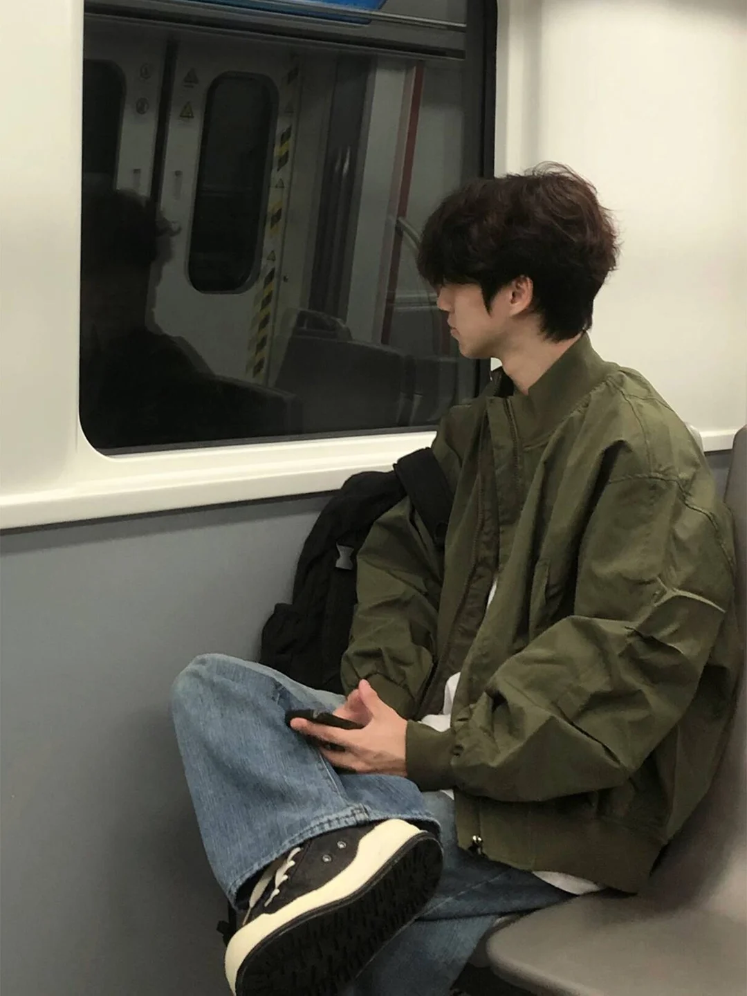 

Military een Pilot Jaet Men's ort Baseball Sle Autumn Faion Outerwear Loose Fit Youthful Polyester Fiber Zipper Clo...