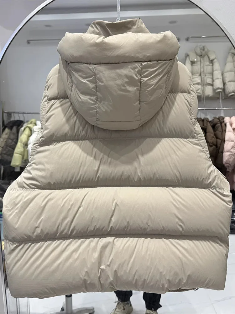 Chaqueta de plumón con capucha de estilo coreano para mujer, recién llegado, chaqueta acolchada gruesa con capucha, manga larga para invierno, 2025