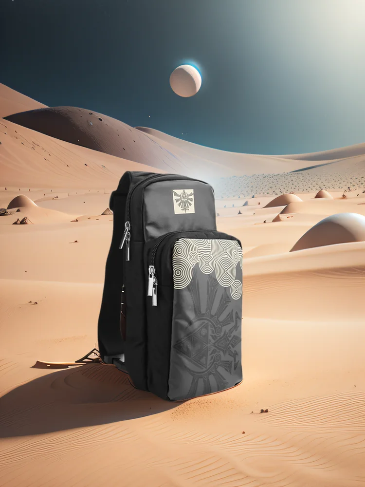Torba podróżna na Nintendo Switch/Lite/OLED, przenośny plecak typu sling crossbody na konsolę Zelda Black Pockets — zdjęcie produktu 7
