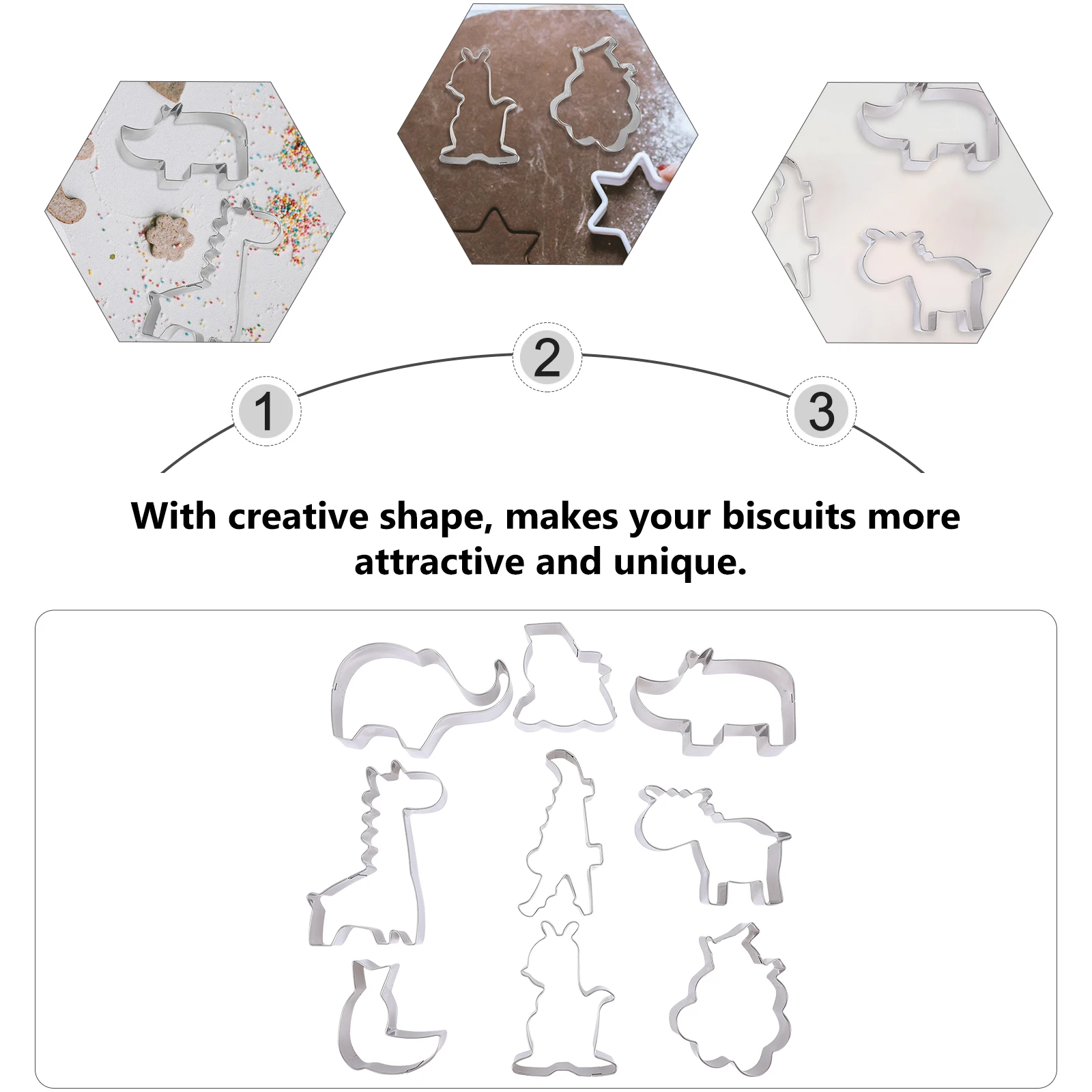 

Animal Shape Mold Baking Accessories Set Stainless Steel Cookie Baking Tray Accessories DIY Props Chocolate Tools