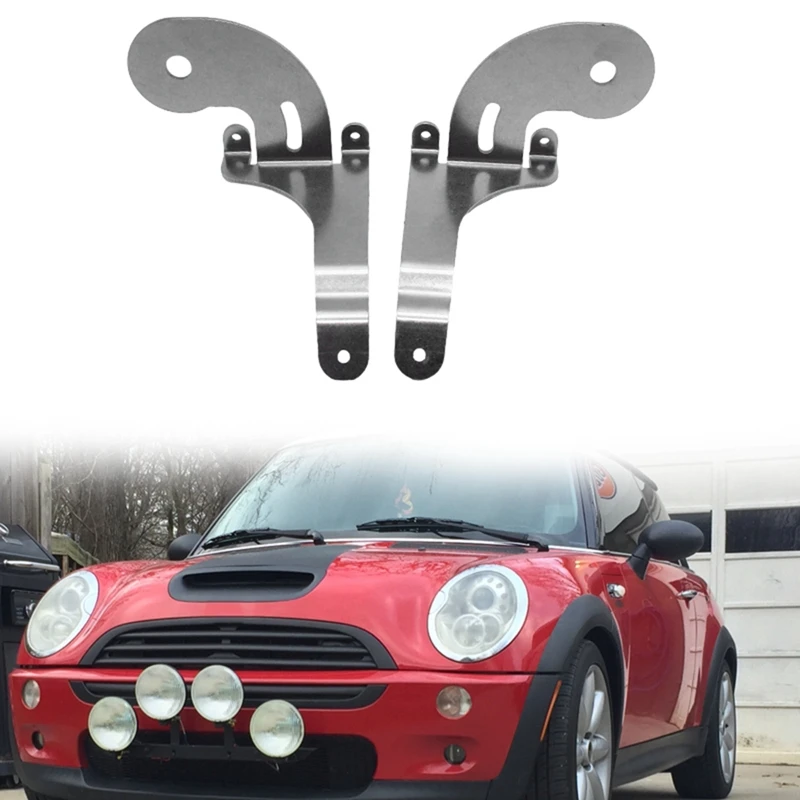 Stainless Steel Car Front Grille Spot Light Fixing Bracket For-BMW Mini R50 R52 R53 2001-2007