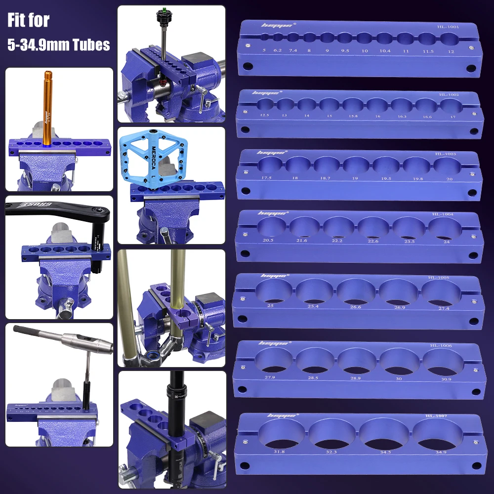 HEPPE Schraubstock-Einsatzklemmen, universelle Schraubstockbacken, Arbeitstisch, multifunktionales Werkzeug, Fahrradpedal, Gabelsattel, Sattelstützen-Reparaturwerkzeug, 5–34,9 mm. – Detail 11