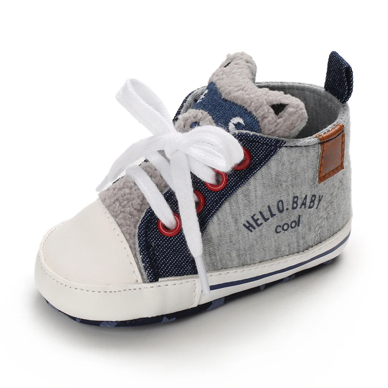 Neue, modische High-Top-Sneaker für Jungen, Mädchen, mit Cartoon-Motiven, lässig, weicher Stoffsohle, rutschfest, ideal als erste Schuhe zum Laufenlernen. – Detail 15