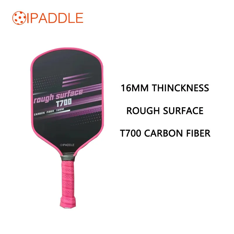 Pickleball Paddle Carbon Fiber Surface PP Honeycomb Layer  Compliant Enhanced Power Sweet Spot Anti-slip Hand Grip