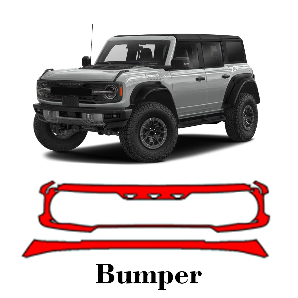 

Car Precut Paint Protection Film Front Bumper Anti-scratch Exterior TPU PPF For Ford Bronco Raptor 2023-2025
