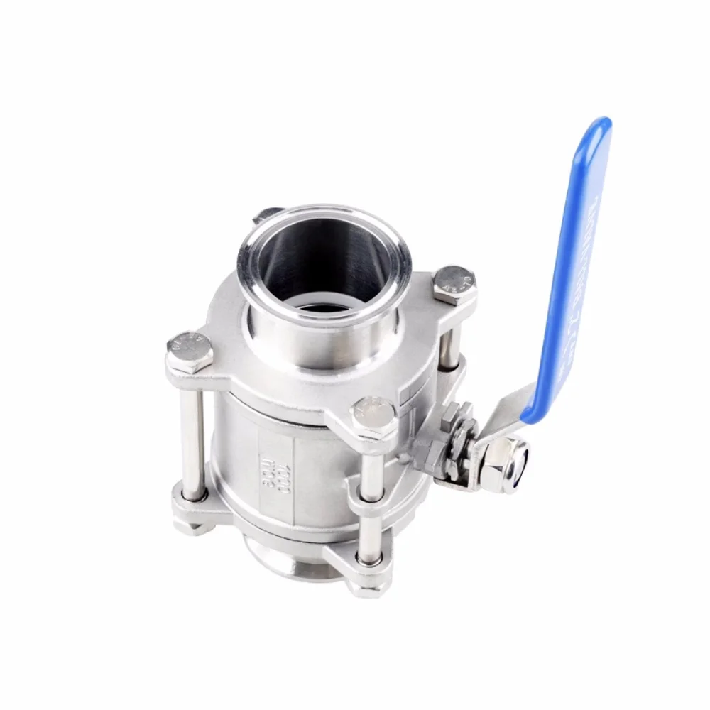 

Clamp DN50 OD77.5mm Three Piece Quick Installation Ball Valve Q81F-16P Manual Hygiene Grade 3pc Connect Pipeline Valve