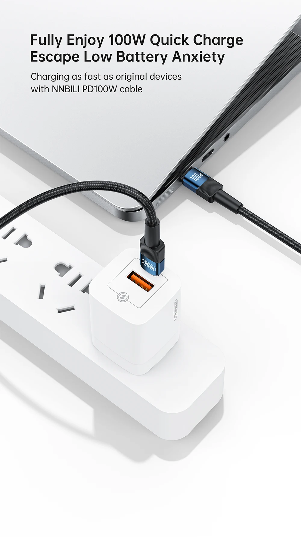 NNBILI 5 Stück 100W Typ-C-zu-USB-C-Kabel für iPhone 17, schnelles Ladekabel für Macbook, iPad, Samsung, Xiaomi, schnelles Typ-C-Kabel – Detail 2