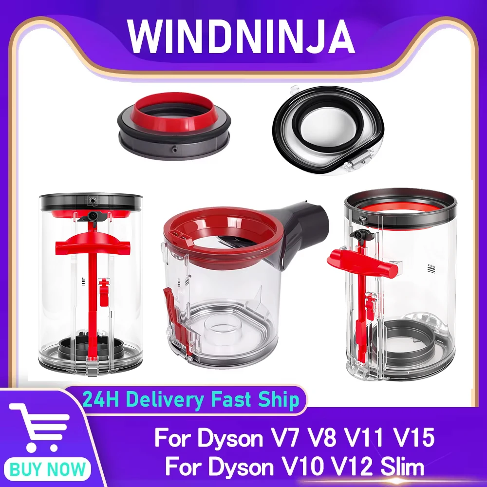 Staubbehälter-Zubehör für Dyson V7 V8 V11 V15 V10 V12 Slim Vakuumkanister Bin Staubtank Dichtungsring Basisdeckel Ersatzteil