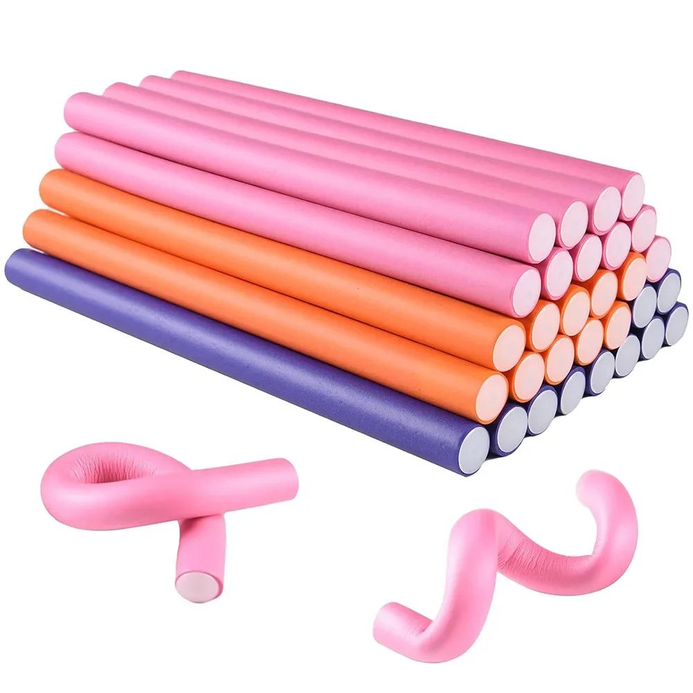 

42pcs/Set Flexible Curling Rods Hair Twist Flexi Rods Hair Curlers Set Twist Foam Hairs Rollers DIY No Heat Hair Rods Rollers