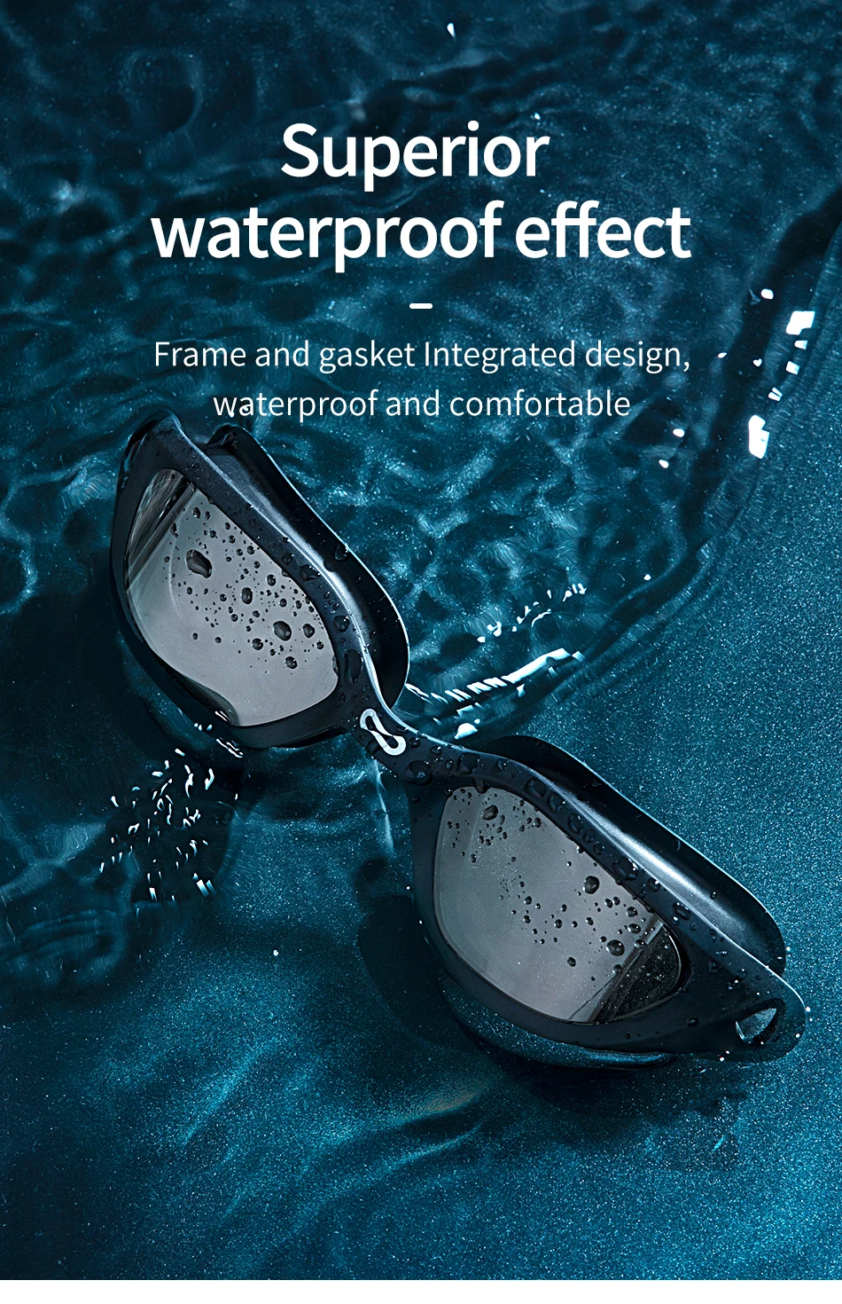 COPOZZ Professionelle HD Schwimmen Brille Anti-Fog UV Schutz Einstellbar Schwimmen Gläser Silikon Wasser Glas Für Männer und Wome – Detail 7