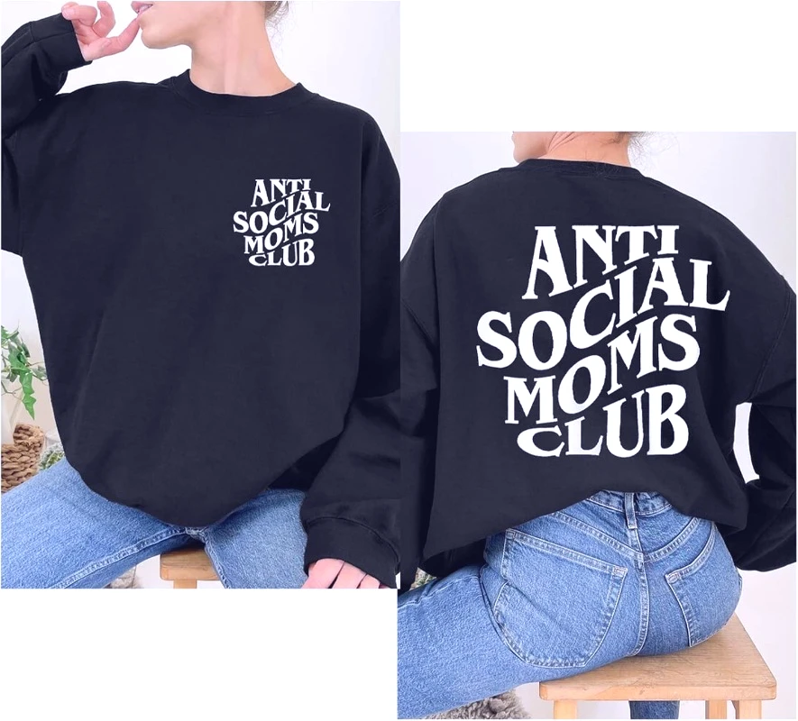 Crewneck Mama Sweatshirt Women Round Neck Casual Pullover Hoodies Women Clothing Funny Pattern Sweater Thermal Shirt Clothes