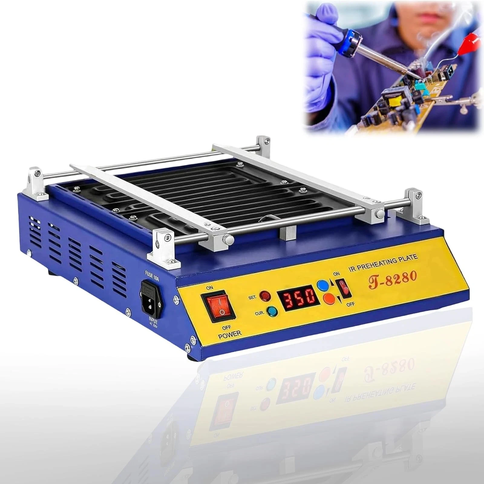  PCB Preheater PUHUI T-8280 Infrared Hot Plate 1500W 0-450℃ PID For BGA SMD Rework Station ﻿