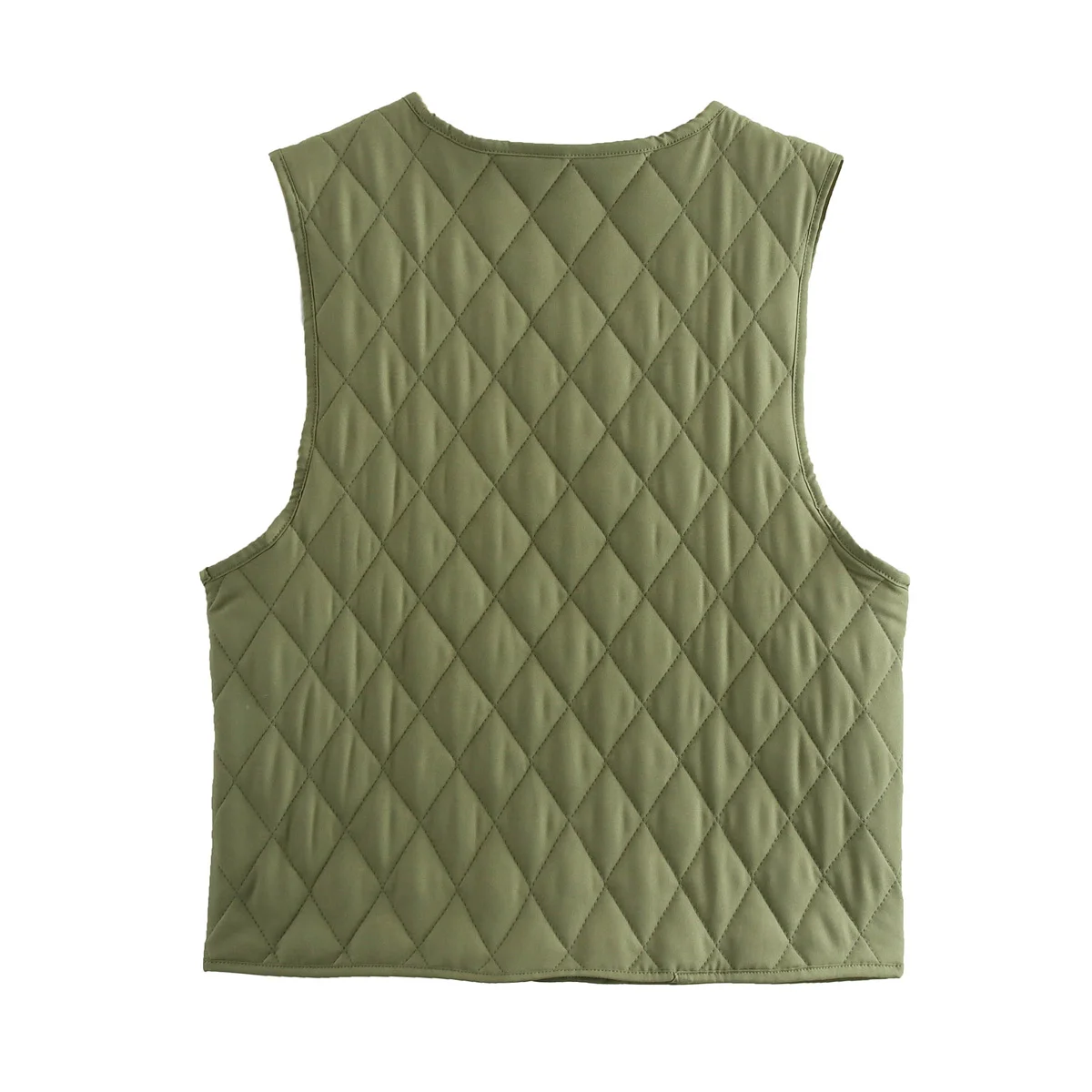 Fall Clothes 2024 Women Army Green Vest Top Women Old Money Style Button Up Waistcoat Korean Fashion Padded Quilted Vest Woman