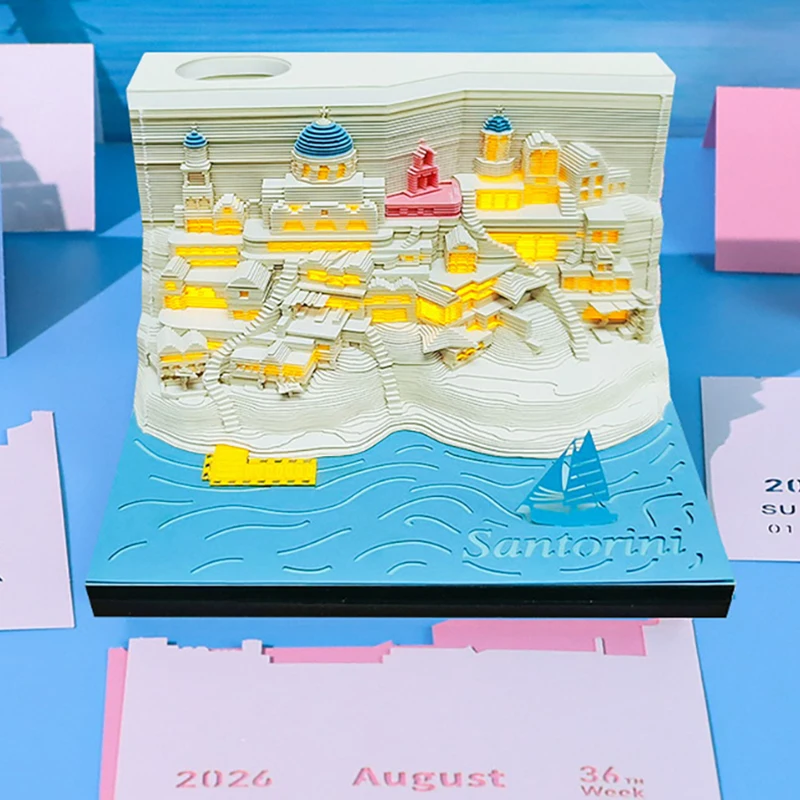 "Time Piece Tear-away Calendar 2026 with LED Lighting & Memo Pad - Ideal Christmas Gift"