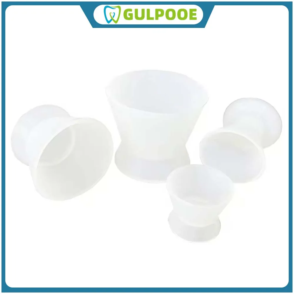 GULPOOE 1 Pcs Dental Silicone Mixing Bowl Flexible Self Solidifying Rubber Cup Mixing Rubber Bowl Dentistry Lab Clean Dishes