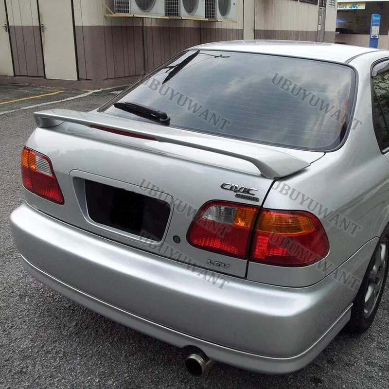 For Honda Civic EK3 W/LED Black Spoiler 1996 To 2000 ABS Plastic Performance trunk Highkick Trunk Spoiler Wing view 6