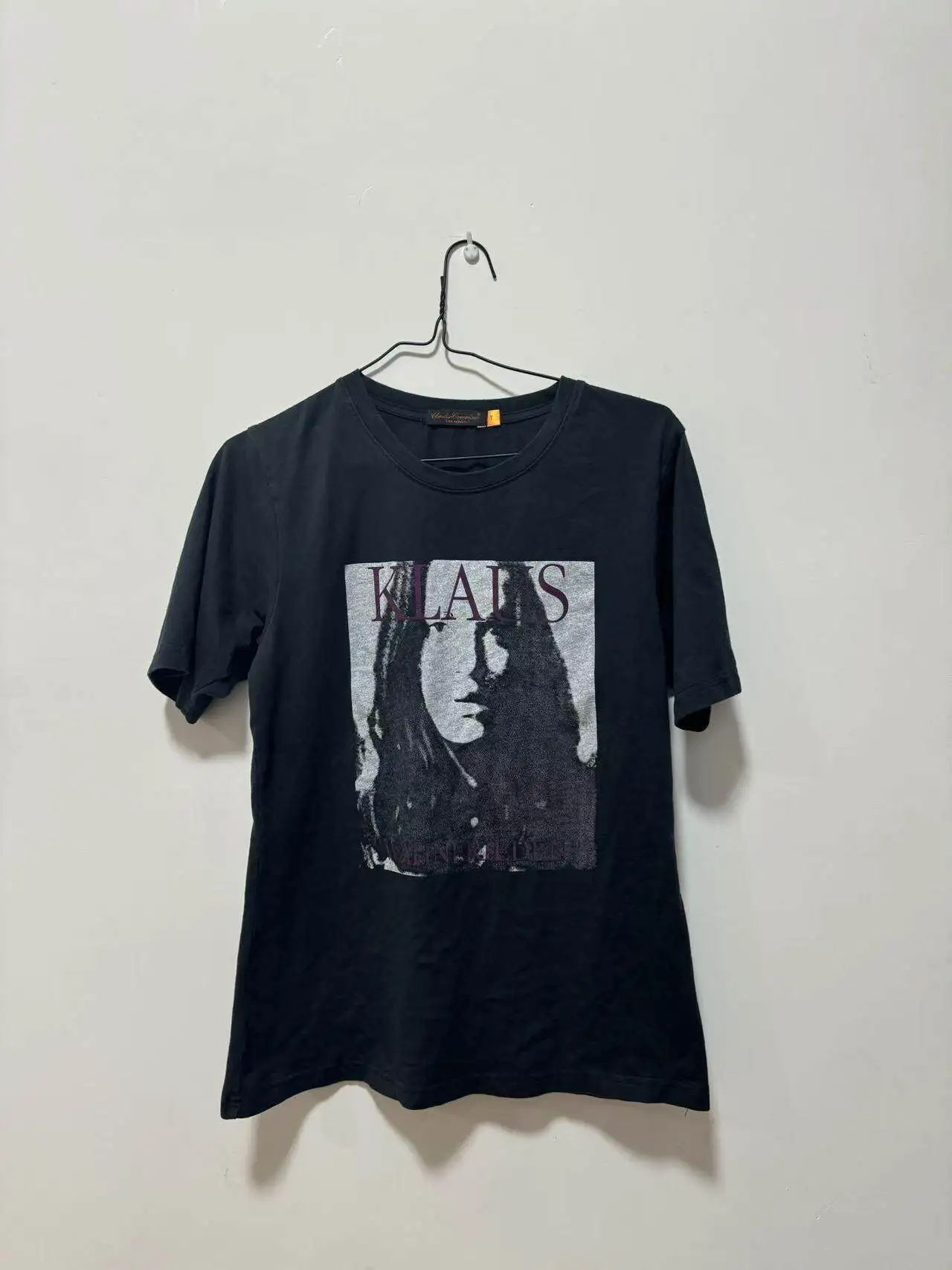 Under 06ss T KLUAS Extinct White Portrait Print Navy Blue Short Sleeve T-Shirt