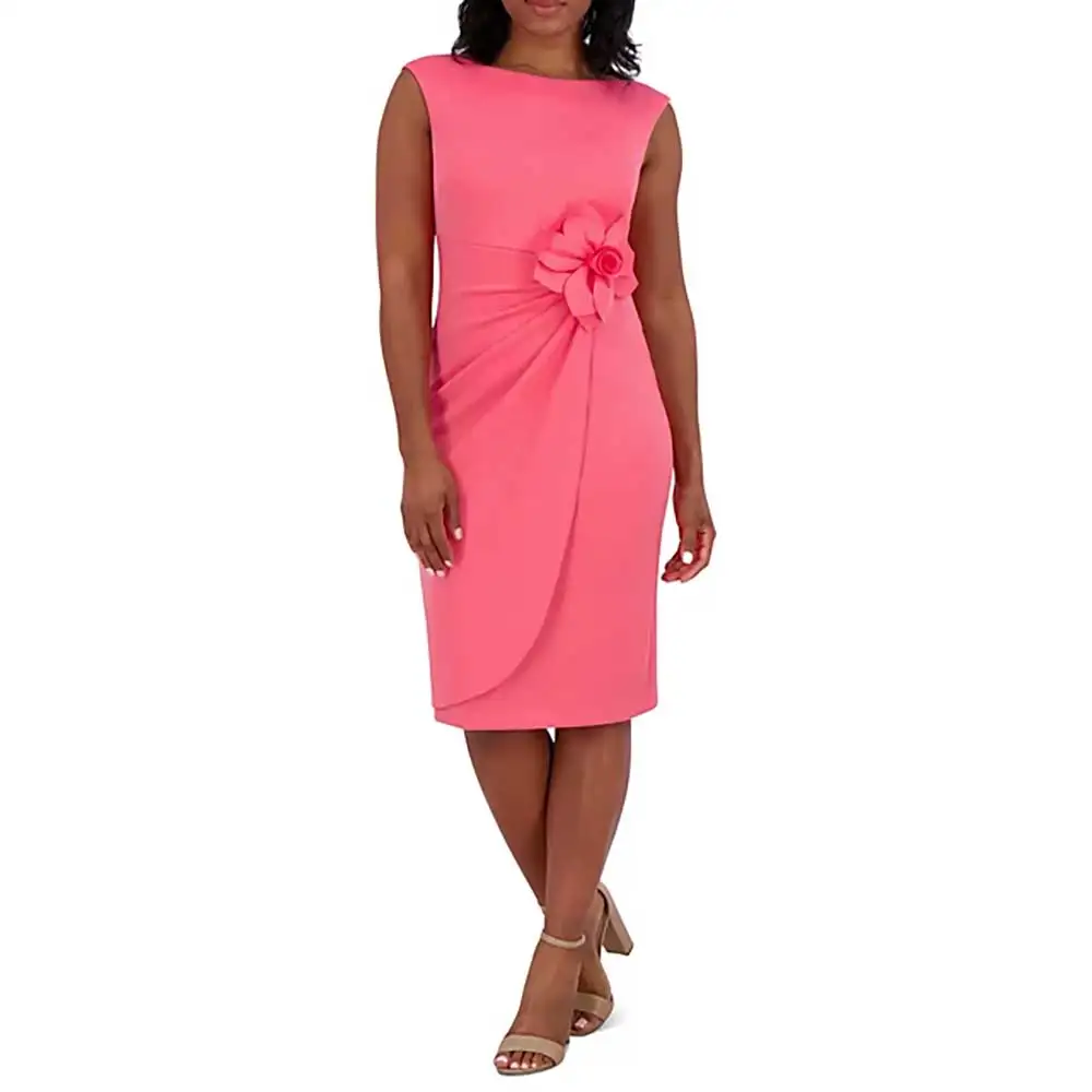 

Mother of The Bride Dresses Knee Length Sleeveless Floral Boat Neck Maternity Mother Dress Elegant Party Formal Gowns For Women