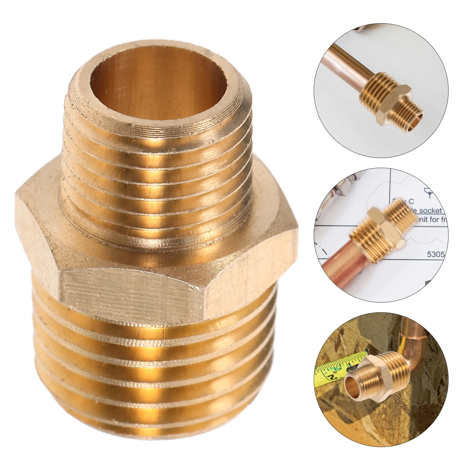 

6pcs Metal Hose Fittings Straight Thread Adapter Connector For Plumbing Water Hose Repair Kit Brass Conversion Fittings