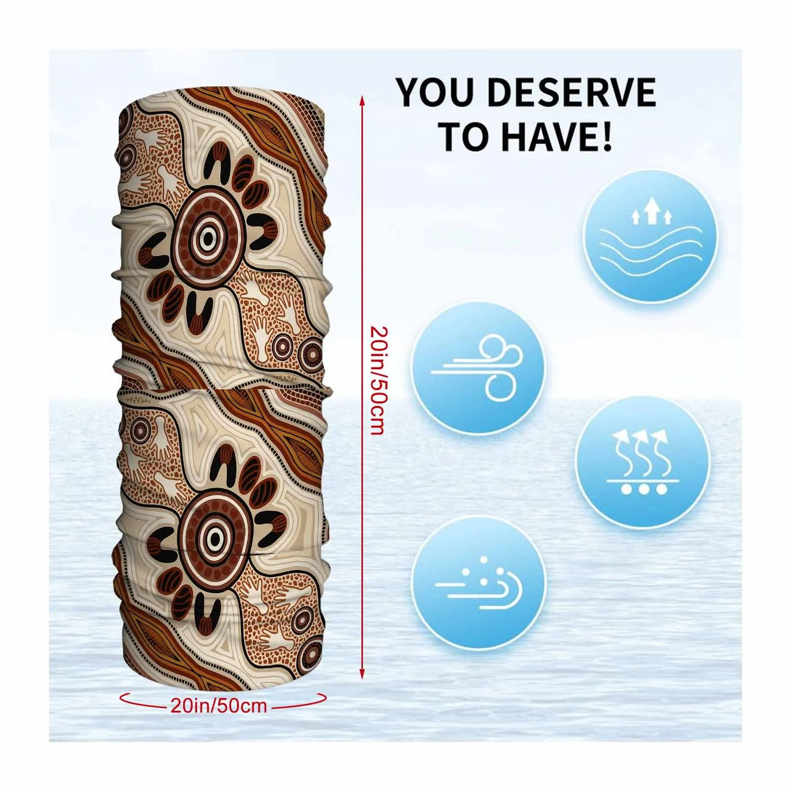 Customization Aboriginal Art, Cultural Patterns, Indigenous Design Novel Design Multi Functional Print Scarf Suitable Outdoor