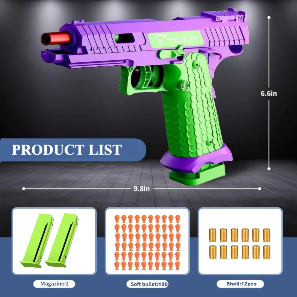2011/M92 Tactische Shell Ejceting Speelgoedpistool Continu Afvuren EVA Zachte Kogel Outdoor CS Schieten Pistool Kinderen Verjaardagscadeau