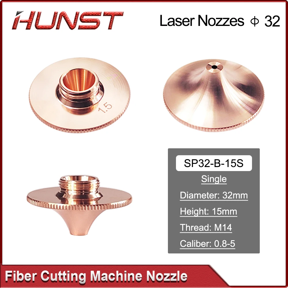 Imagem -04 - Hunst-bico Laser para Cabeça de Corte a Laser de Fibra Única Camada Dupla Diâmetro 32 mm Diâmetro 0.84.0 Adequado para Raytools 10 Pcs