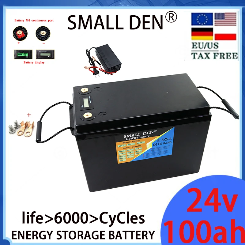 24V100ah air freight lithium iron phosphate battery with built-in lithium iron phosphate battery 6000+golf cart solar cycle life