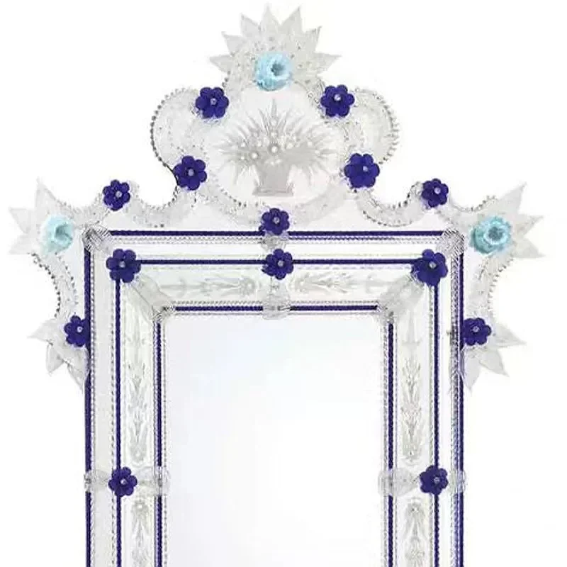 81 N Vintage European Wall Mounted Makeup Mirror, Handmade Art for Living Room Bedroom, Ornate Frame