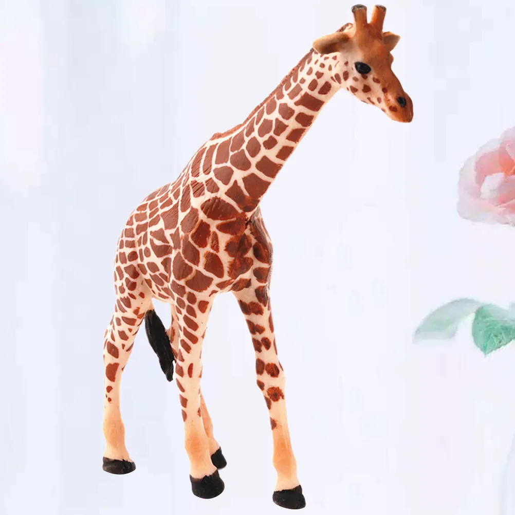 1Pcs Giraffe Figure Simulation Animal Ornament Desktop Decoration PVC Stable Craftsmanship Lifelong Use Home Office Gift