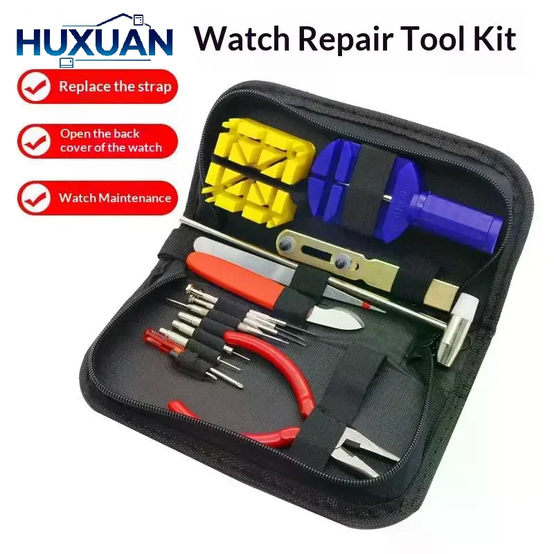 Watch Case Opener Band Link Pin Remover Screwdrivers Spring Bar Repair Pry Clock Watchmaker Tool Set
