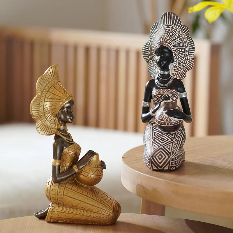 

‌African Tribal Resin Figurine‌ – Exotic Home Decor for Living Room & Entrance, Unique Gift for Collectors