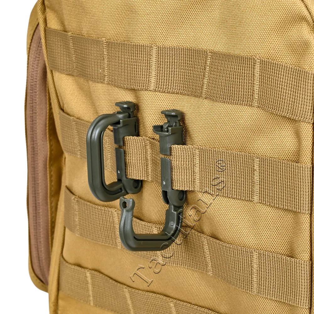 Tactifans 2 pcs D Locking Ring Buckle Grimloc MOLLE Carabiner Plastic Clip Snap Type Tactical Vest Bag Connection Point Fastener