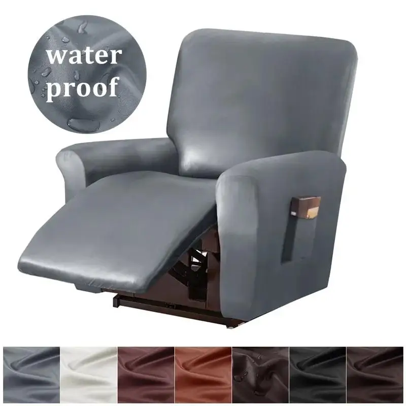 

PU Leather Recliner Cover 1/2 Seat Waterproof Recliner Armchair Cover Elastic Relax Single Sofa Slipcovers for Living Room Decor