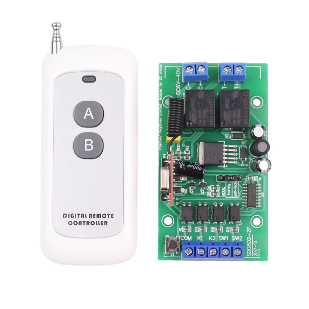 

DC Motor Speed Controller Remote Control DC Motor Forward and Reserve Controller DC6-40V 5A Motor Speed Regulater with Limit