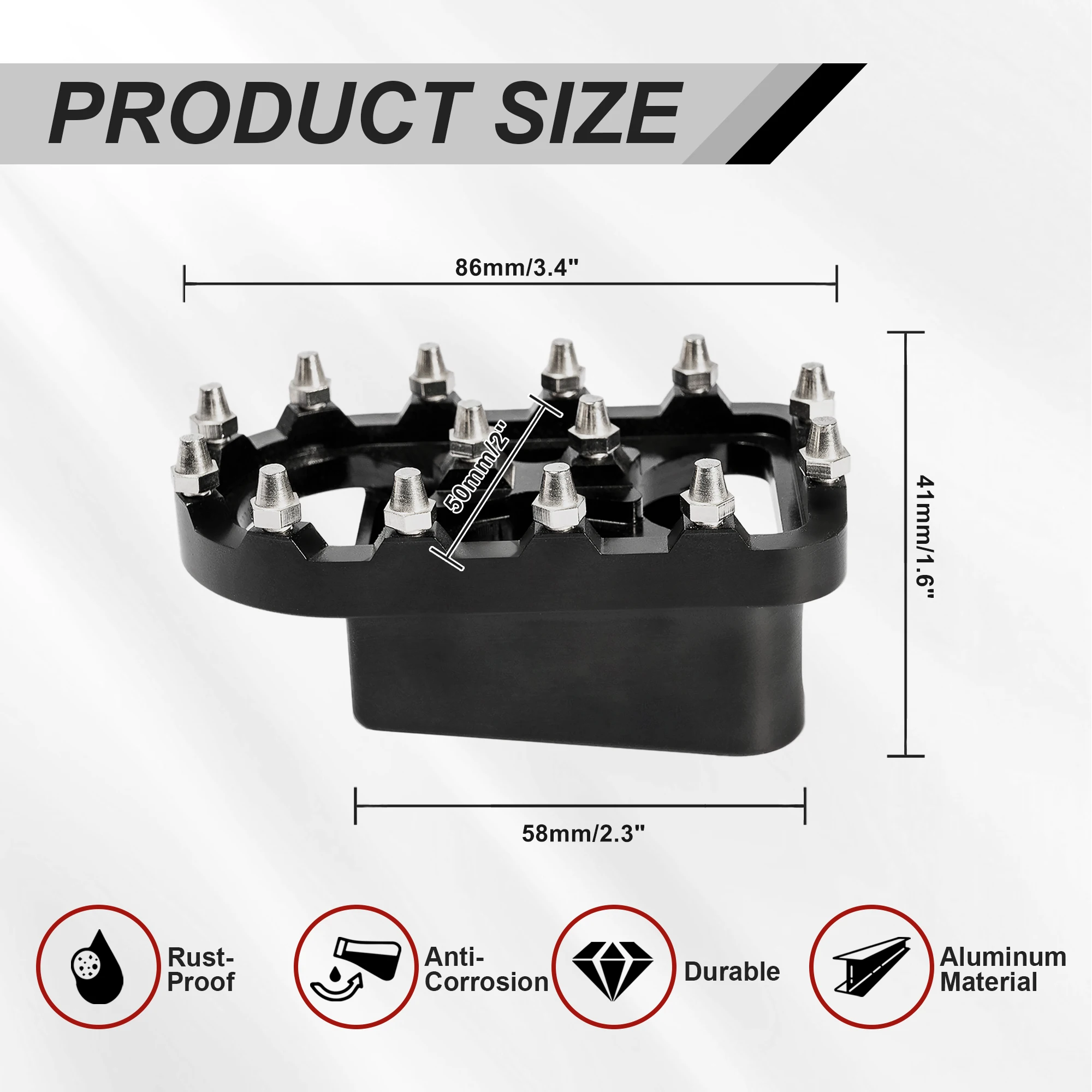 

Screw Style Brake Pedal Cover Aluminum Extended Brake Pedal Footboards for Can Am Ryker All Model Tricycle Accessories